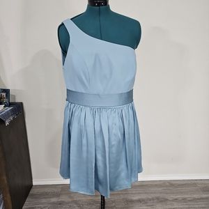 White by Vera Wang Off-Shoulder Short Dress Size 16 with Pockets Color Mist